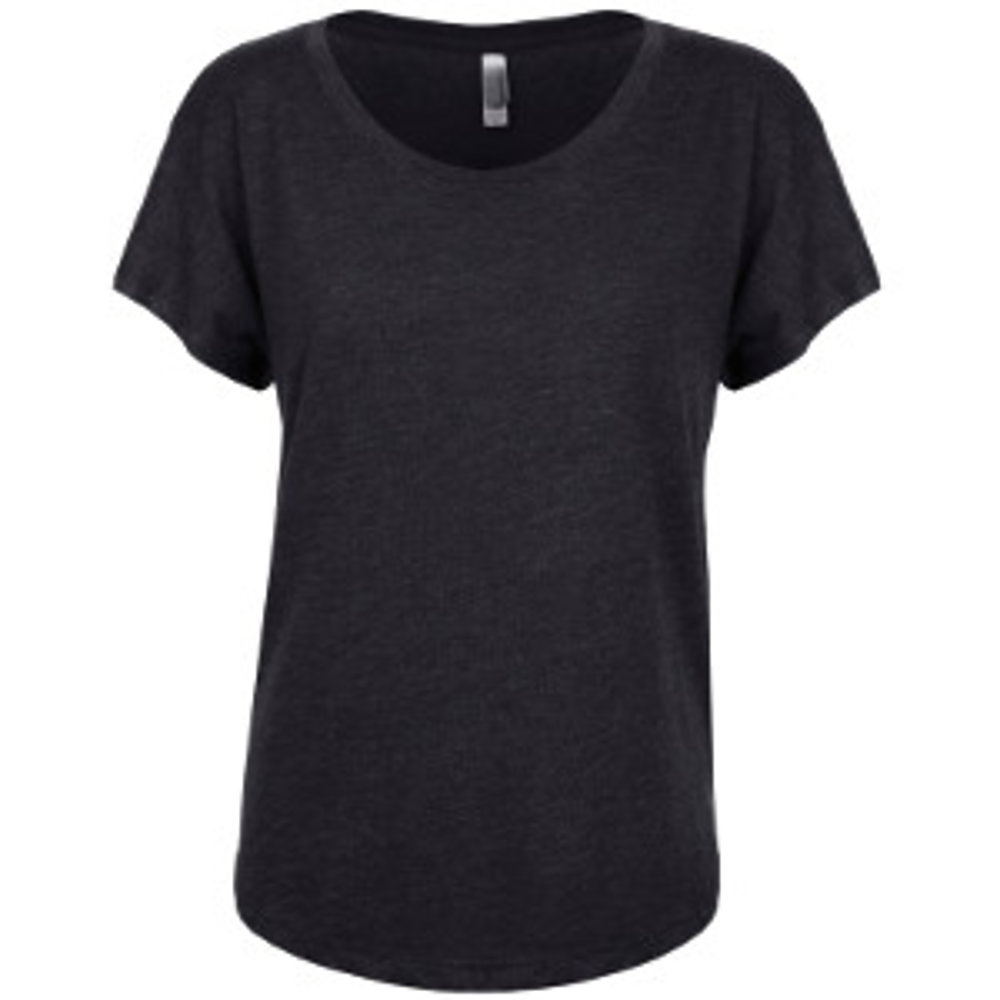 Next Level Tri-Blend Dolman T-Shirt - Preshrunk, Vintage Black, Fashion Fit In Sizes XS To 3X